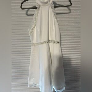 NWT white high neck fit and flare dress small